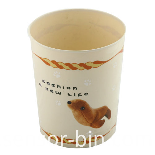 Open Top Fashion Cartoon Printing Living Room Trash Bin (FF-5223)
